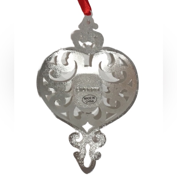 Bundle of 3 Lenox Bejeweled Tree Ornaments, Red/Purple/Blue Set in Silverplate - Picture 7 of 9